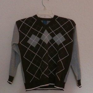 Vintage Boys Sweater with V-Neck in Argyle